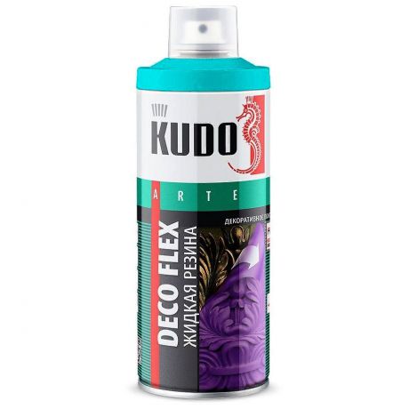 Жидкая резина KUDO "DECO FLEX", аэрозоль, 520 мл, голубой