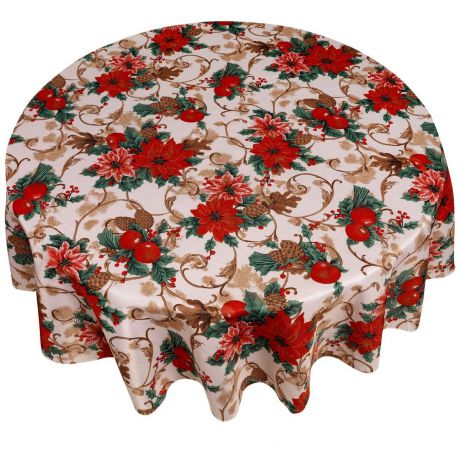 Скатерть Carnation Home Fashions Christmas Floral, красный