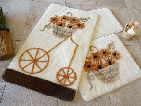 Набор ковриков для ванной DO&CO Коврик для ванной ALACATI_коричневый, коричневый