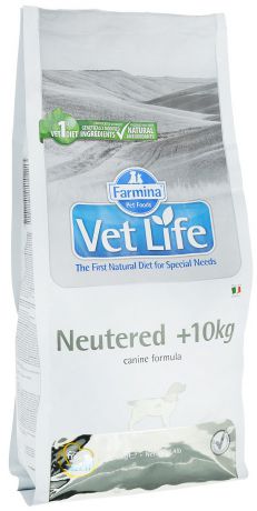 Корм сухой Farmina "Vet Life" для взрослых кастрированных или стерилизованных собак весом более 10 кг, диетический, 2 кг