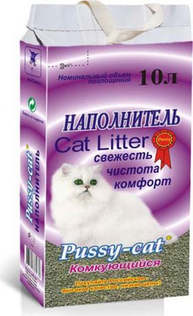 Наполнитель для кошачьего туалета Pussy-Cat, 59662, комкующийся, 10 л