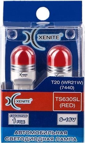 Автолампа Xenite TS630SL RED, светодиодная, 9-16V, T20, WR21W, 1009532, 2 шт