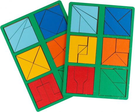 Обучающая игра Smile Decor "Сложи квадрат", 2 уровень, мини, 1187577, зеленый