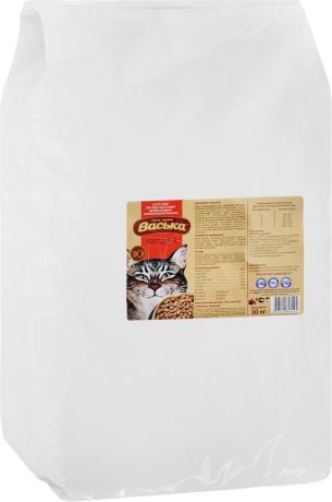 Корм сухой для кошек "Васька", для профилактики мочекаменной болезни, с говядиной, 10 кг
