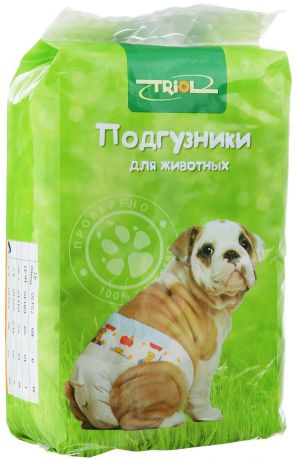 Подгузники для домашних животных "Triol", 2-4 кг, 22 шт. Размер XS