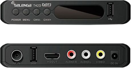 Ресивер телевизионый цифровой Selenga DVB-T2 T42D, Black