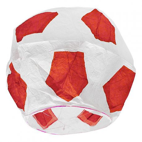 Фонарь желаний ЭВРИКА "Футбольный мяч", цвет: красный