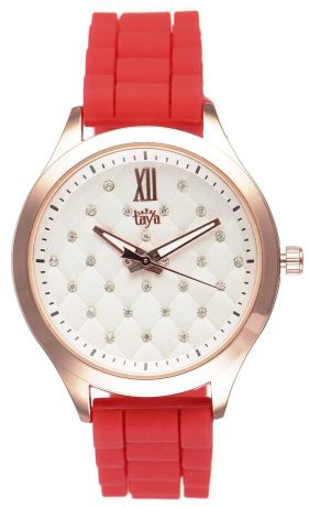 Часы наручные женские Taya, цвет: золотистый, красный. T-W-0201