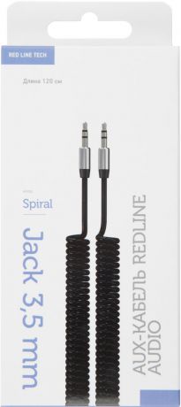 Аудио кабель RedLine Spiral AUX 3,5 мм-3,5 мм витой Black