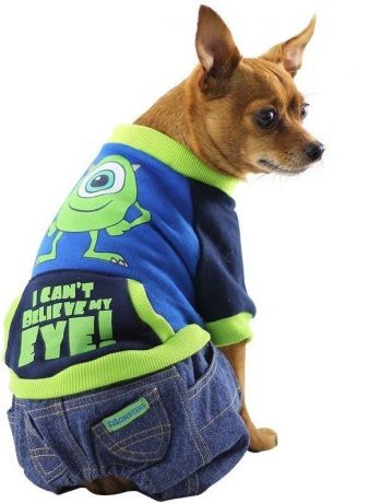 Толстовка Triol Disney Monsters с джинсами для собак (L, Синий/Зеленый)