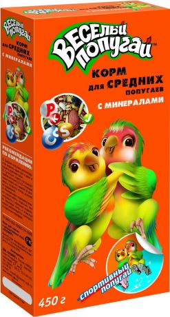Корм Зоомир Bеселый Попугай с минералами для средних попугаев 450 г (450 г, )
