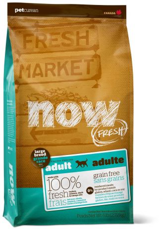 Сухой корм Now Fresh Large Breed Adult беззерновой с индейкой, уткой и овощами для взрослых собак крупных пород (11,35 кг, )