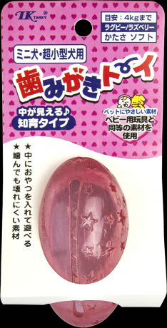 Игрушка Premium Pet Japan Dental Toy для массажа десен и чистки зубов в форме овального мяча (45 Х 78 Х 45 мм, Клубничный)