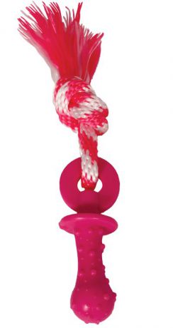 Игрушка Triol "Пустышка с веревкой" из цельнолитой резины для собак (100/230 мм, Пустышка с веревкой)