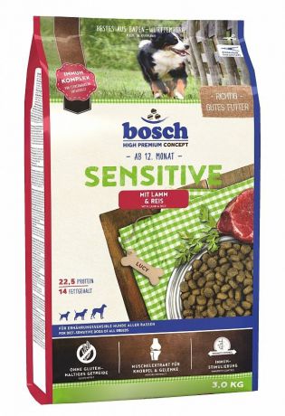 Сухой корм Bosch Sensitive Lamb&Rice для собак с чувствительным пищеварением (1 кг, )