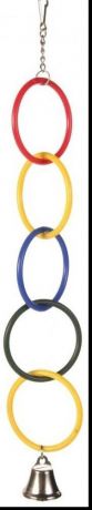 Игрушка для птиц Trixie кольца с колокольчиком на цепочке (25 см, )