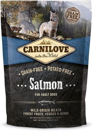 Сухой корм Brit Carnilove Salmon for Adult беззерновой для взрослых собак всех пород с лососем (1,5 кг, Лосось)