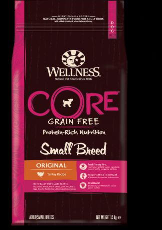 Сухой корм Wellness Core Small Breed Original беззерновой для собак мелких пород (1,5 кг, )