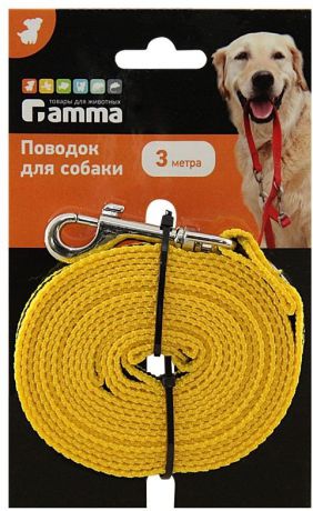 Поводок Гамма капроновый для собак (16 мм x 2 м, В заказе будет случайный цвет)
