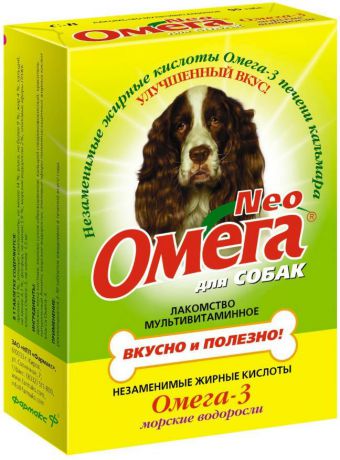 Мультивитаминное лакомство Омега Neo, Морские водоросли для собак (90 таб)