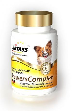 Витамины Unitabs BreversComplex с Q10 для собак мелких пород с пивными дрожжами 100 таблеток (100 таблеток)