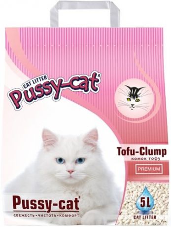 Наполнитель Pussy-Cat Premium Tofu-Clump комкующийся для кошек (5 л х 3 кг)