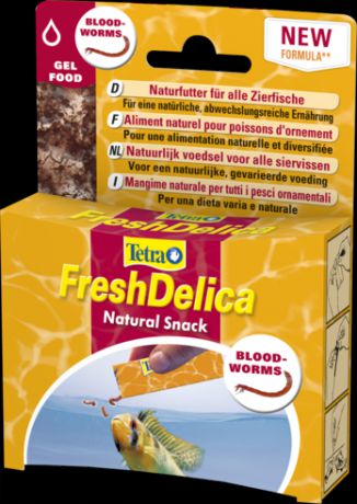 Подкормка для тропических рыб Tetra Fresh Delica Bloodworms мотыль в желе (48 г)