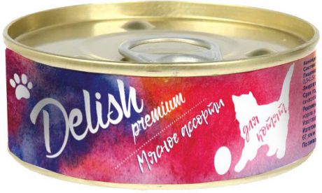 Консервы Delish premium для котят (100 г, Мясное ассорти)