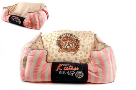 Лежак Katsu Селяви квадратный для животных (55 х 45 х 23 см, Розовый)