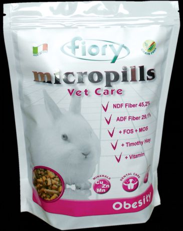 Корм Fiory Micropills Vet Care Obesity для карликовых кроликов с избыточным весом 850 г (850 г, )
