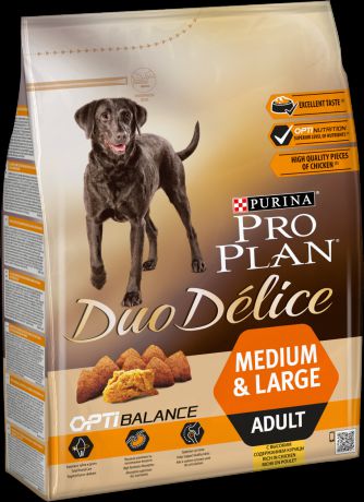 Сухой корм Pro Plan Duo Delice для средних и крупных пород собак (10 кг, Говядина с рисом)