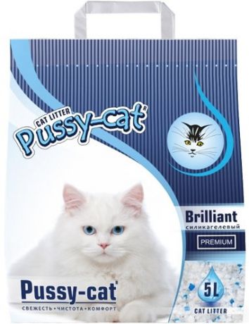 Наполнитель Pussy-Cat Premium Brilliant силикагелевый для кошек (5 л х 2 кг)