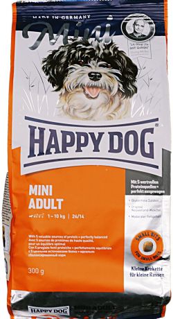 Сухой корм Happy Dog Mini Adult для взрослых собак мелких пород (300 г, )