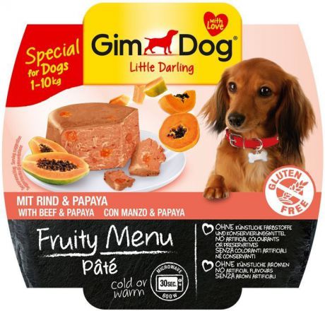 Паштет Gimdog Fruity Menu Little Darling для собак 100 г (100 г, Тунец, ананас и инжир)