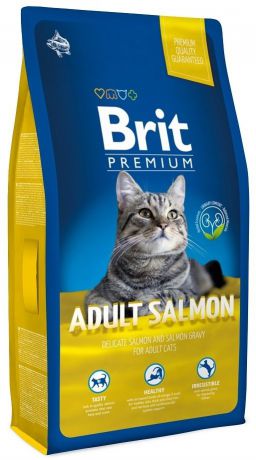 Сухой корм Brit Premium Cat Adult Salmon с лососем для взрослых кошек (1,5 кг, Лосось)