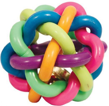 Игрушка Triol "Мяч-лабиринт с колокольчиком" из цельнолитой резины для собак (Ø 45 мм, Мяч-лабиринт с колокольчиком)