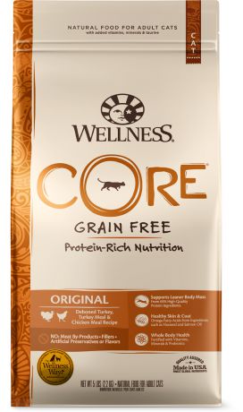 Сухой корм Wellness Core Original беззерновой для кошек (1,75 кг, Индейка с курицей)