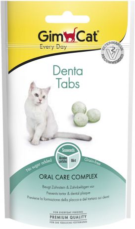 Витаминизированное лакомство Gimpet Denta Tabs для очистки зубов для кошек (50 г, )
