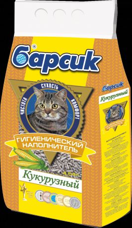 Наполнитель Барсик Кукурузный для кошек 4,54 л (4,54 л, )
