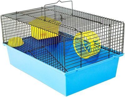 Клетка Дарэлл "ECO" Терри разборная с этажом для мелких грызунов (37 х 26 х 18 см, Клетка + домик, миска, колесо)