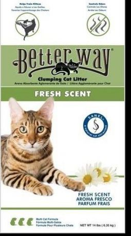 Наполнитель Better Way Fresh Scent комкующийся бентонит свежесть для кошек (12,7 кг, )