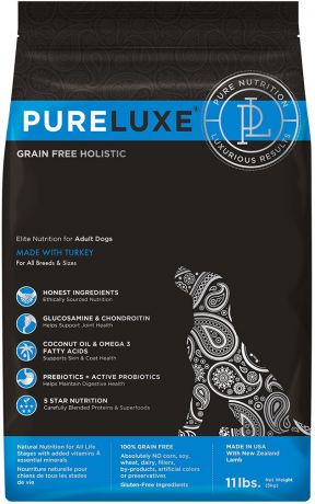 Сухой корм PureLuxe Элитное Питание для взрослых собак (1,81 кг, Индейка)