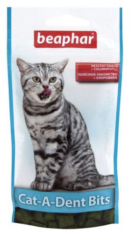 Подушечки Beaphar Cat-a-Dent Bits для чистки зубов кошек 35 г (35 г)