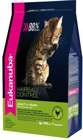 Сухой корм Eukanuba Hairball Control Adult для выведения шерсти из желудка кошек (2 кг, )