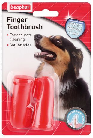 Зубная щетка Beaphar Finger Toothbrush двойная на палец для собак (3 см)