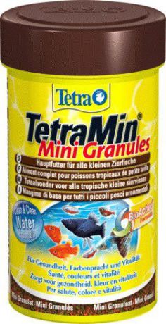 Корм Tetra TetraMin Mini Granules - в маленьких гранулах для молоди рыб и рыб с маленьким ртом (100 мл)
