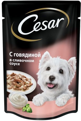 Паучи Cesar для собак 100 г (100 г, Говядина в сливочном соусе)