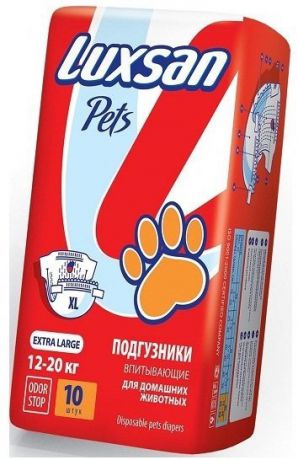 Подгузники впитывающие Luxsan Pets для собак XL 12-20 кг (10 шт)