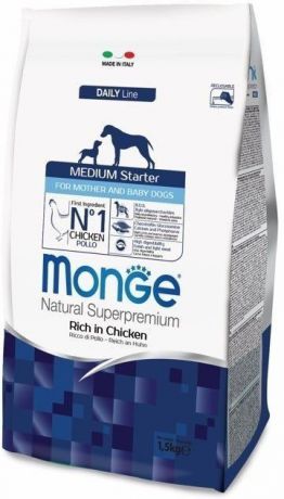 Сухой корм Monge Dog Medium Starter для щенков средних пород 1,5 кг (1,5 кг, )