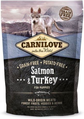 Сухой корм Brit Carnilove Salmon&Turkey For Puppies с лососем и индейкой беззерновой для щенков всех пород (1,5 кг, Лосось и индейка)